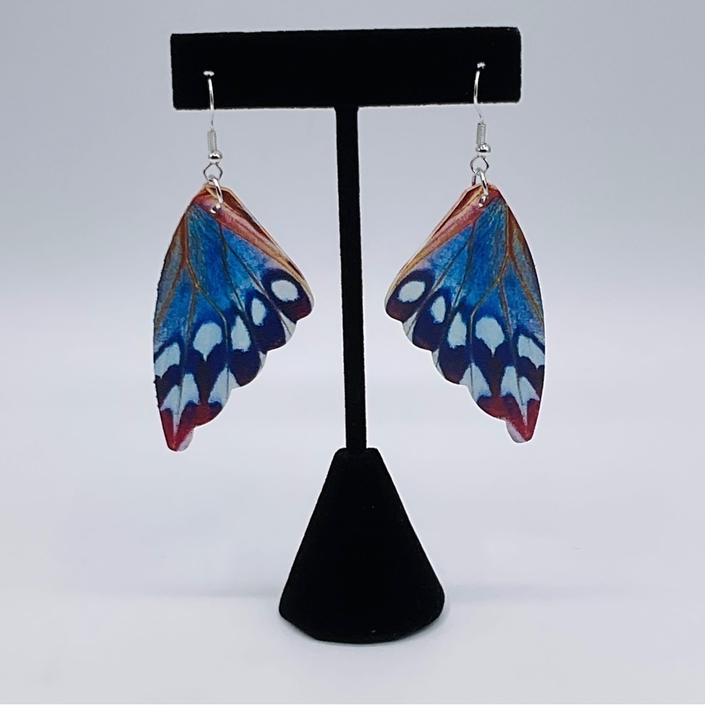 Butterfly Wing Earrings Dangle Hook Colorful Boho Festival Beach Summer Gift